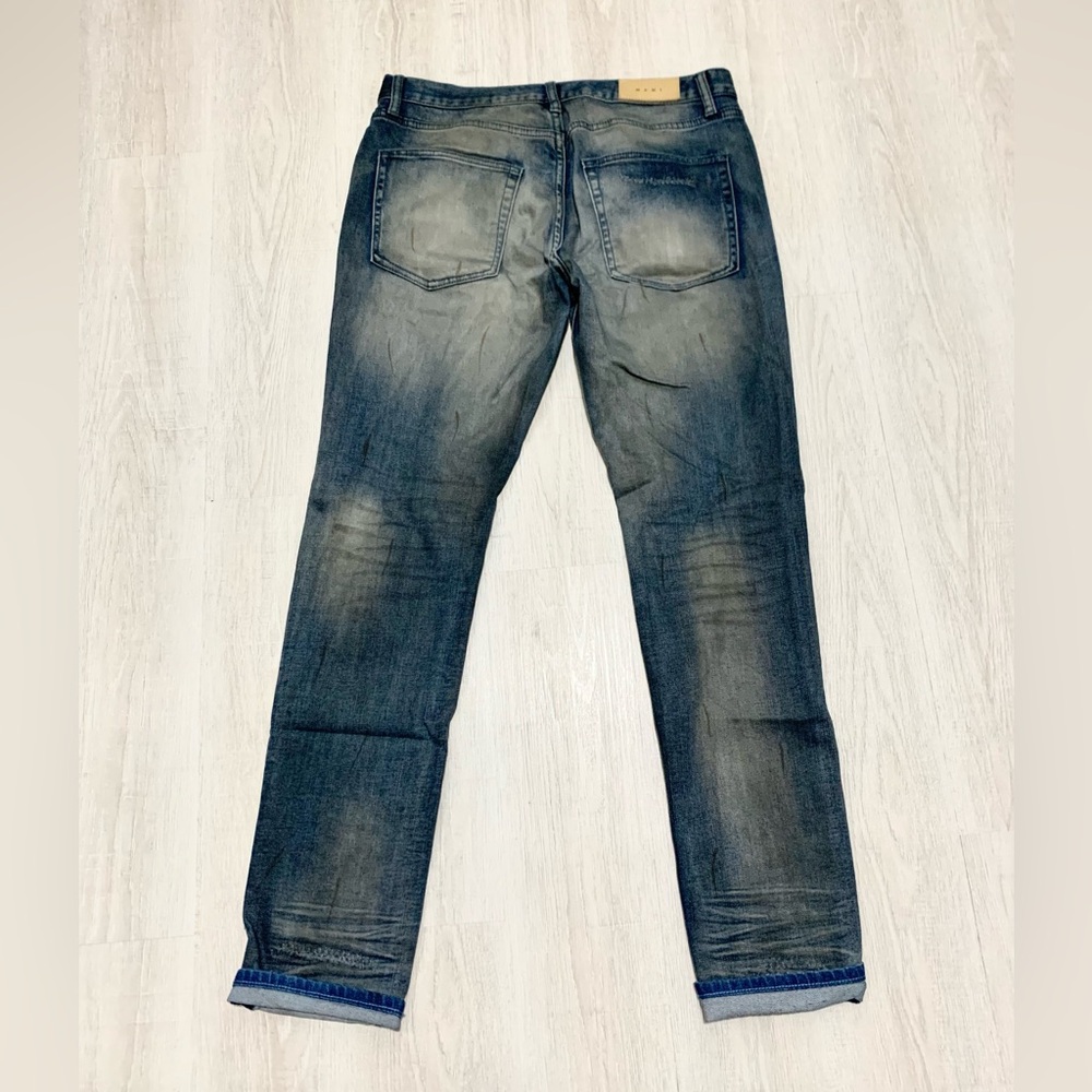 MNML Streetwear Jeans Distressed Blue Denim Sz 34 - Picture 11 of 12